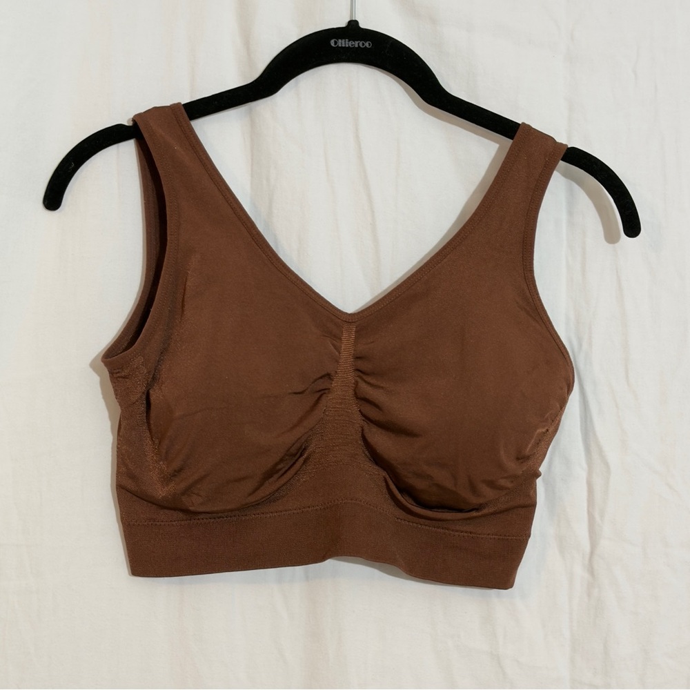 Truekind Seamless Brown Bralette XL | Wire-Free Lounge Bra